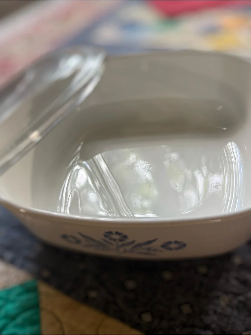 Vintage Corning Ware Blue Floral P-1-B 1 Qt Casserole Dish w Glass Lid USA